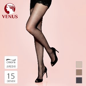 VENUS (비너스) 올풀림 방지 국내생산 소취 소프트밴드 고탄력 팬티스타킹 15D (데니아) - 살색 살구색 커피색 검정색 검스 살스